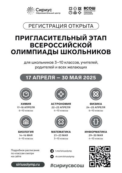 Всероссийская олимпиада школьников.